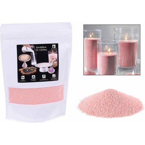 Cera in sabbia rosa in confezione singola - Kit fai da te per la creazione di candele, set da 2 pezzi, 500 g