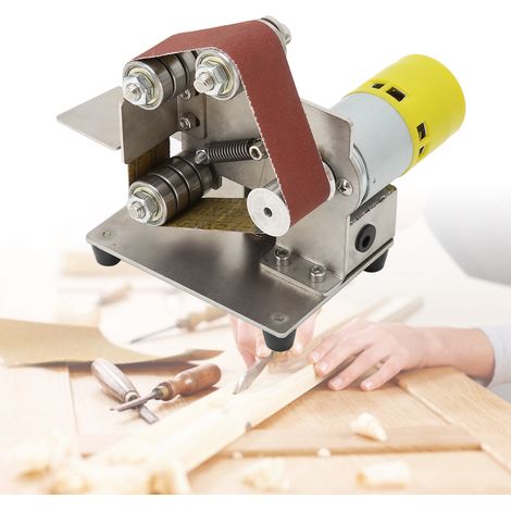 Ponceuse à bande miniature, machine à polir pour le bricolage, ponceuse à bois, meuleuse d'angle, affûteur de couteaux, modèle de bureau domestique, norme européenne 795 (1/5)