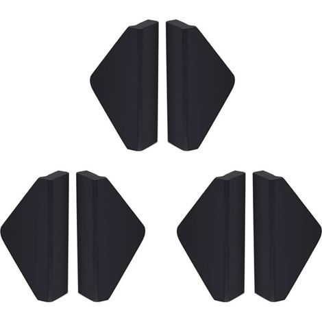 Lot de 6 poignées de tiroir en métal inoxydable pour cuisine, forme ronde et triangulaire (64 mm/2,52 pouces) (triangulaire, noir)