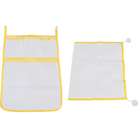 Filet de Rangement Suspendu pour Jouets de Salle de Bain avec Ventouses, Organisateur de Baignoire 2 Pièces Jaune (1/5)