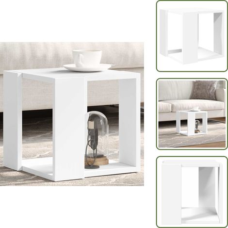 The Living Store Table basse blanc 32x32x30 cm bois d'ingénierie - Table Basse - Meuble Salon - Table D'appoint - Bout De Canapé - Table Blanche (1/5)