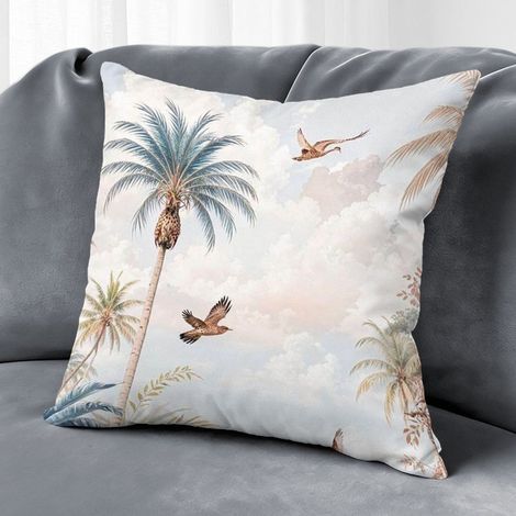 Housse de coussin fleurs colorées, décoration maison jardin terrasse,50×50cm (1/5)