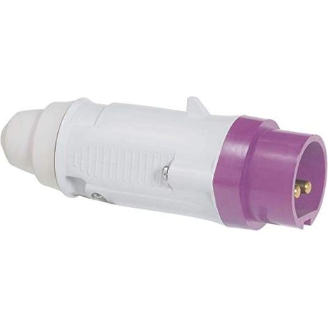 fiche droite mâle 16 ampères 2p ip44 mauve - legrand 055221 (1/2)