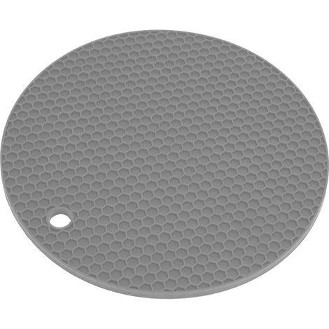 Tapis de table rond en silicone épais de qualité alimentaire, isotherme pour micro-ondes, gris. (1/5)