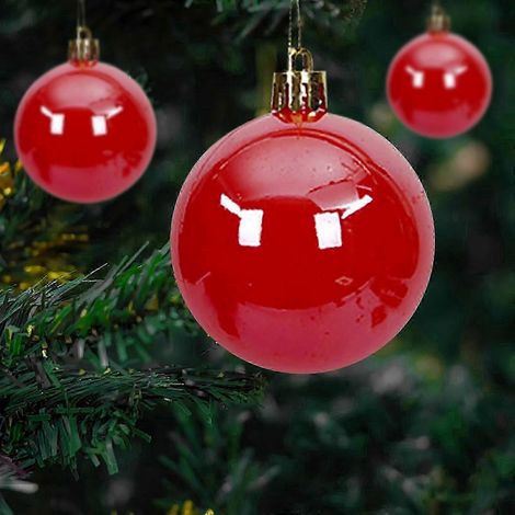 Boules de Noël rouges (12 pièces) - Décorations pour sapin de Noël - Pendentifs (1/5)