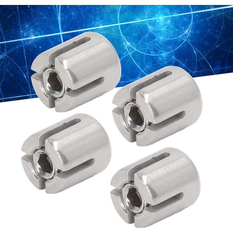10 pièces, 0,709"/18 mm de long, 0,650"/16,5 mm de large, serre-câbles en acier inoxydable 316 à filetage M10, serre-câbles croisés adaptés aux kits de garde-corps en câble d'un diamètre de 0,079"/2 m (1/5)