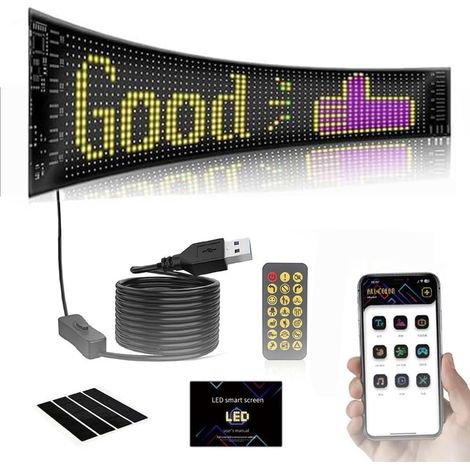 LED-Anzeigetafel, Scheinwerfer für Pkw und Lkw, programmierbarer, flexibler LED-Laufschriftbildschirm mit App- und Fernbedienungssteuerung, Lichtpaneele für Pkw und Lkw (1/5)
