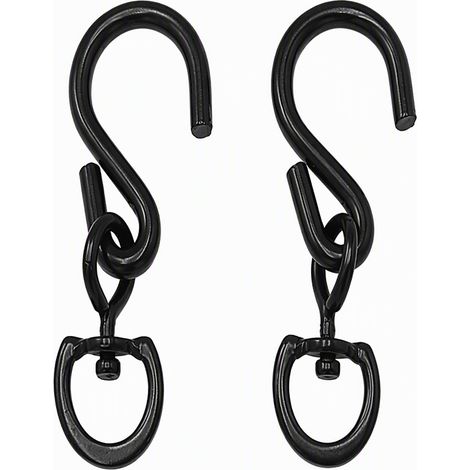 Crochet suspendu rotatif pour pot de fleurs et panier suspendu, fixation à clip en métal noir résistante, à installer sur un balcon ou une terrasse (1/4)