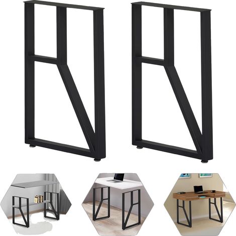 Patas de mesa, 20 x 28 pulgadas, hierro y plástico, capacidad de carga de 200 kg, montaje con tornillos, 2 piezas. (1/5)