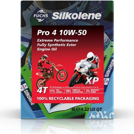 Huile Silkolene Pro 4 10W50 XP 4L pour moto KTM 1290 Superduke R