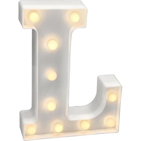 Lettres LED avec lumières, 22 cm, lettre L avec lumière chaude pour décoration et ambiance, éclairage de nuit de chevet, anniversaire – ACKERMAN (1/4)