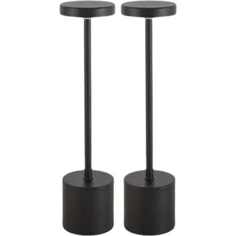 Lot de 2 lampes de table sans fil, alimentées par une batterie rechargeable de 800 mAh, avec éclairage LED 3 couleurs à intensité variable. (1/5)