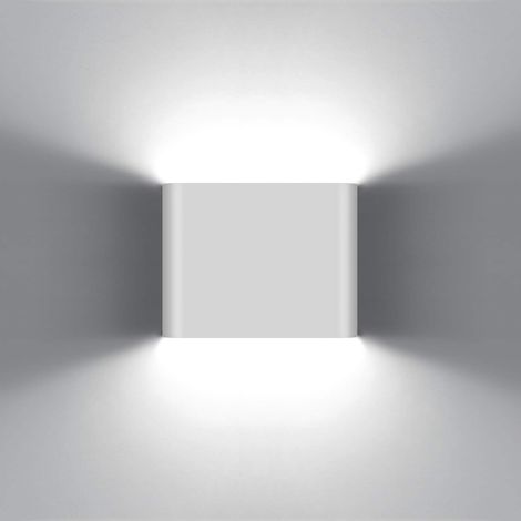 6W Moderne Applique Murale LED Lampe Murale Up Down Aluminium LED Lèche-murs Imperméable IP65 Intérieur Extérieur pour Chambre à Coucher, Blanc 6000K (1/5)