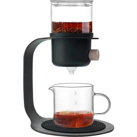 Teekanne aus Glas für einfaches Aufbrühen – Blumenteekanne mit Tropffilter, A (1/5)