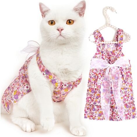 1 robe pour chien et chat, motif ours, en coton respirant, taille XS à L, tenue d'été confortable pour petites à grandes races (1/5)