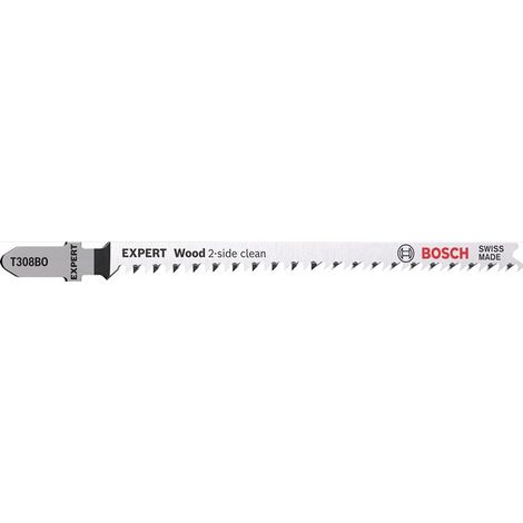 Lame de scie sauteuse Wood 2-sInt.e clean T 308 BO Total-L.117mm Zahnt.2.2mm 3 St./Karte