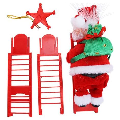 Elektrisch rote Weihnachtsmann-Kletterleiter, Weihnachtsspielzeug, Heimdekoration, Weihnachtsbaumschmuck, Weihnachtsgeschenk für Kinder, Weihnachtsbaumdekoration (1/5)