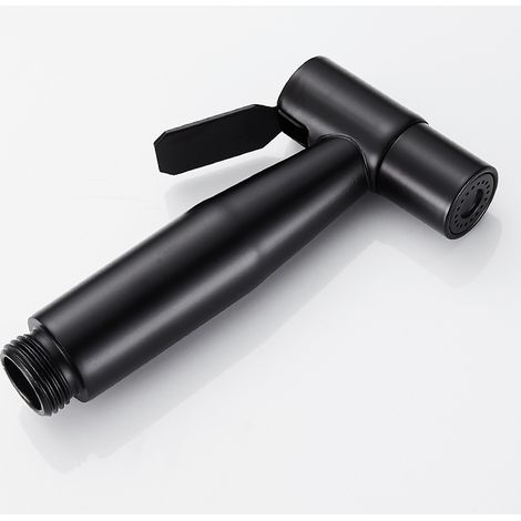 Ensemble de douchette de bidet pour toilettes et salle de bain en acier inoxydable noir 304, avec buse de chasse d'eau sous pression. (1/5)