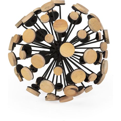 Figura 17X17X17 Madera Natural/Metal Negro (1/2)