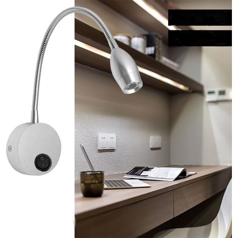 MINKUROW Lampada Da Parete A Tubo A Collo Di Cigno A Led 3000k, Lampada Da Lettura Per Letto Lampada Da Lettura Adatta Per Lampada Da Lettura Da Comodino Faretto A Tubo Per Camera Da Letto Dell'hotel (1/5)