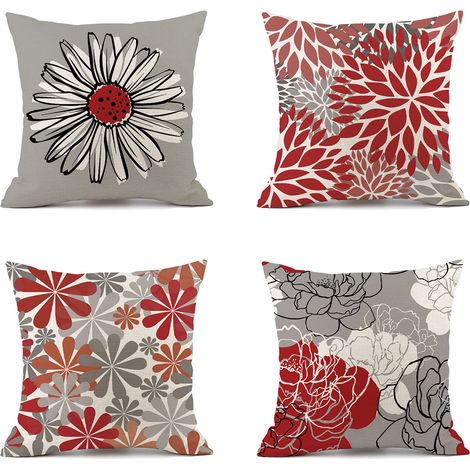 Filiyano-Ensemble de 4 housses de coussin d'extérieur, housses de coussin imperméables (1/5)