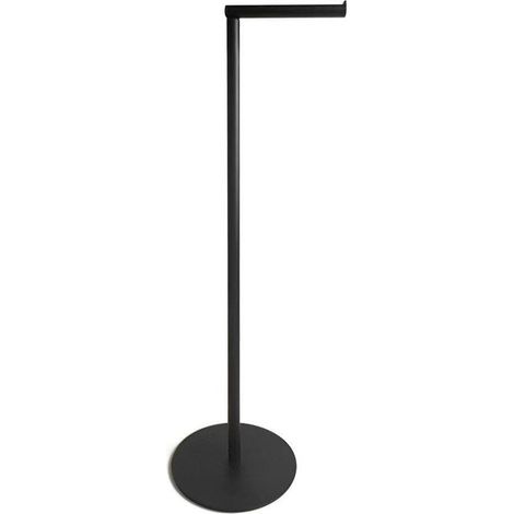 Porte Papier Toilette sur Pied Noir - Support Rouleau WC avec Réserve - Dérouleur Papier Toilette sur Pied - Accessoire WC Moderne et Stable (1/5)