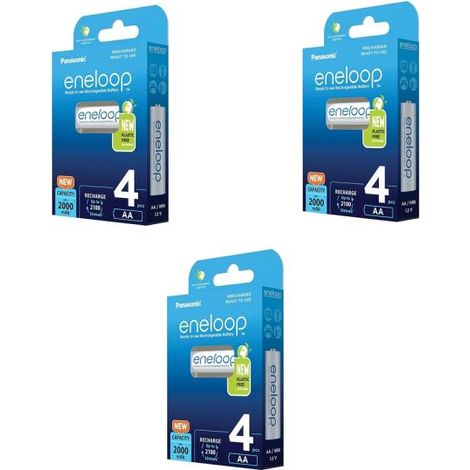 Panasonic Eneloop batterie ricaricabili 12 stilo AA 2000 mAh BK-3MCCE