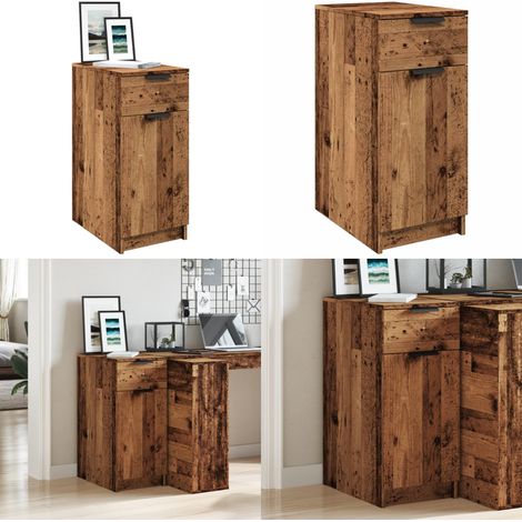 vidaXL Armoire de bureau vieux bois 33x50x75 cm bois d'ingénierie (1/5)