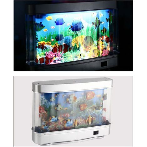 Aquarium Artificiel - Poissons Animés - Veilleuse Décorative Océan - Pour Chambre Bureau Salon - 1 Pièce (1/5)