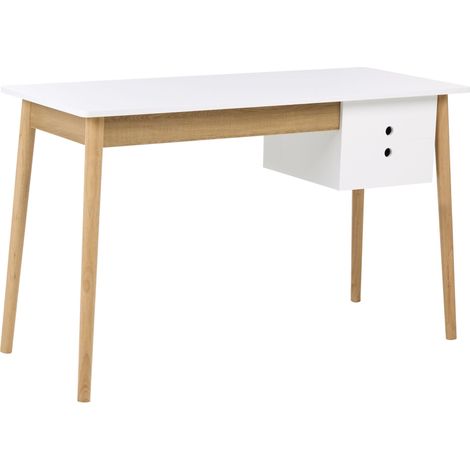 Schreibtisch FENESTRA Hellbraun / Weiß 120 cm 50 cm