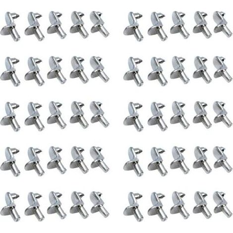 50PCS Taquet etagere Support Étagères de Métal Nickelé Goupilles de Support pour Armoire Bureau Accessoires (1/4)