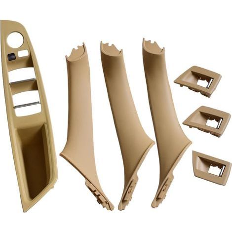 7-teilige Türgriffsatz Innentürgriffe Linkslenker (LHD) für BMW 5er F10 F11 520d - Innenraum Türgriff Set Kompatibel mit 6 Series - Beige