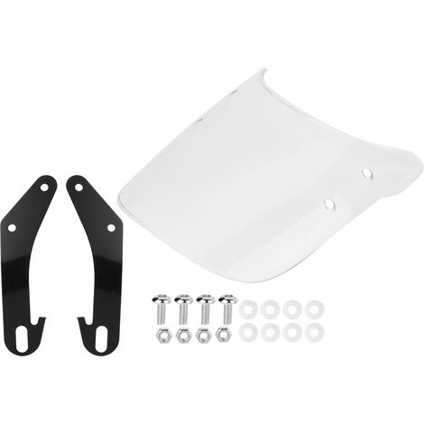 Pare-brise déflecteur moto compatible phares ronds 5-7" pour YAMAHA, écran blanc pare-vent. (1/5)
