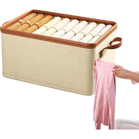 Bacs De Rangement Pour Vêtements Avec Poignées Lavables Pliables Conteneurs Organisateurs d'Habits Pour Chaussettes, Sous-Vêtements, Pantalons, Armoire, Dortoir, Chambre, Buanderie (1/5)