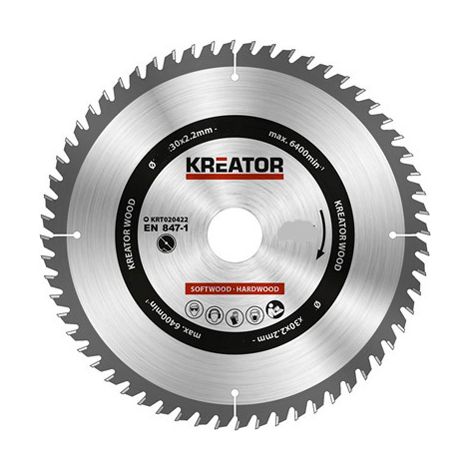Disco sierra corte madera 210x30mm 60d krt020422 kreator (1/3)