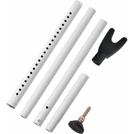 Barre de sécurité pour porte coulissante réglable en longueur, butée inférieure de porte (blanche) (1/5)