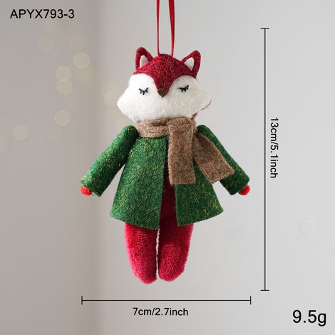 Pendentif renne et renard en feutre décoratif de Noël avec cordon rouge (1/2)