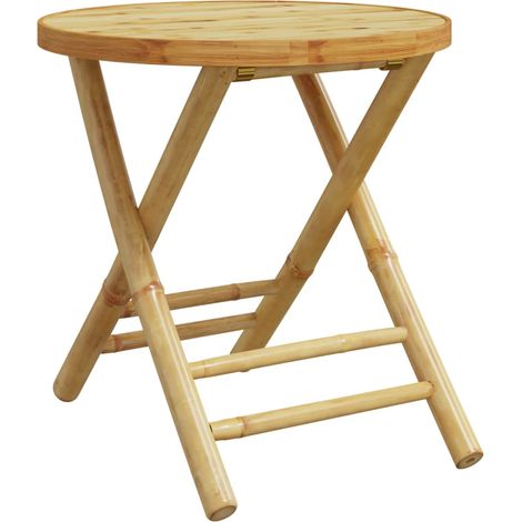 Table de jardin,Table d'extérieur pliable Ø45x45 cm bambou CFW91087 (1/5)