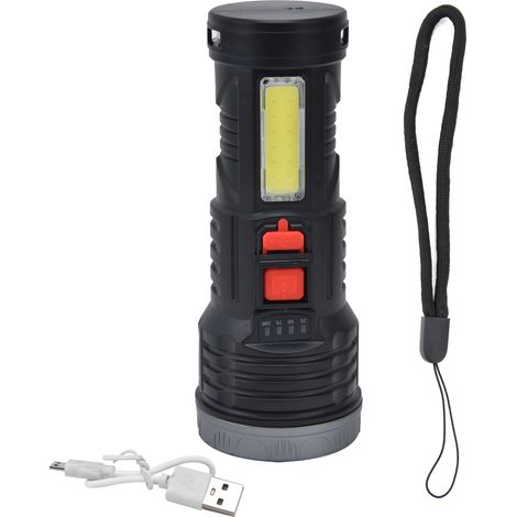 Ultrahelle LED-Taschenlampe mit seitlicher COB-Beleuchtung, USB-aufladbar und tragbar für Outdoor-Aktivitäten (1/5)