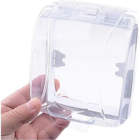 Lot de 2 Couvercle étanche pour sonnette de porte, housse de protection transparente contre la pluie, boîte de protection contre la pluie, convient pour l'extérieur, couvercle étanche à bouton (1/4)