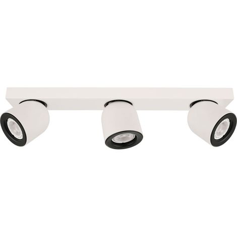 Plafonnier Italux Nuora 3 spots GU10 blanc métal LED (1/2)