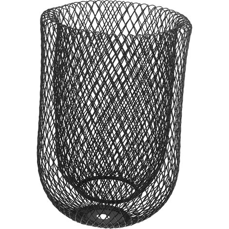 Abat-jour ou grille de protection pour ampoule en fil de fer noir à double couche et motif géométrique — style vintage, idéal pour les bars et les intérieurs au style industriel chic [Classe d'efficac (1/5)