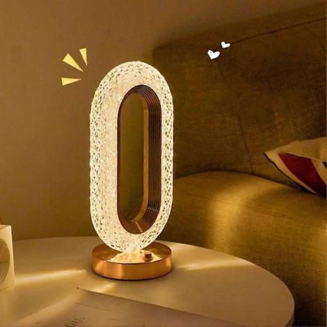 Lampe de table LED portable rechargeable à commande tactile, veilleuse à intensité variable pour chambre, salon et décor1pcs (1/5)