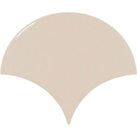 Carrelage mur écaillon de poisson uni beige brillant 10,6x12 cm SCALE FAN GREIGE (vendu par boite de 0,37m2) (1/3)