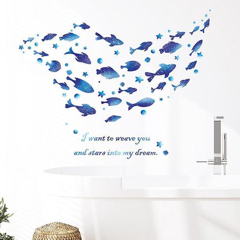sticker De Dcoration Murale Pour Chambre D'enfant, Petit Poisson Toil, Sticker De Dcoration Murale De Dessin Anim, Poster D'art Mural Diy, Autocol (1/5)