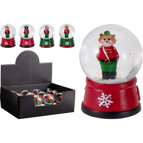 Sfera di neve con orso 4,5 cm modello assortito PERAGA CHRISTMAS