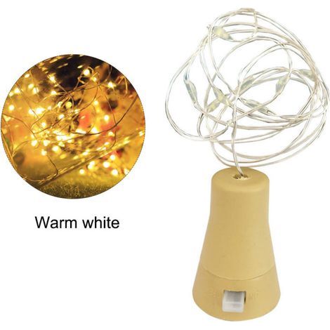 10 LED-Solar-Lichterketten für Weinflaschen, wasserdicht, aus Kupferdraht, dekorativ. (1/5)