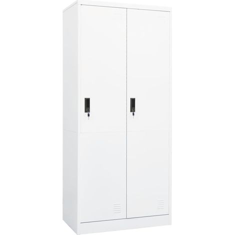 ARRESS 80X50X180 cm en acier avec portes + touches différentes couleurs Couleur : Blanc (1/5)