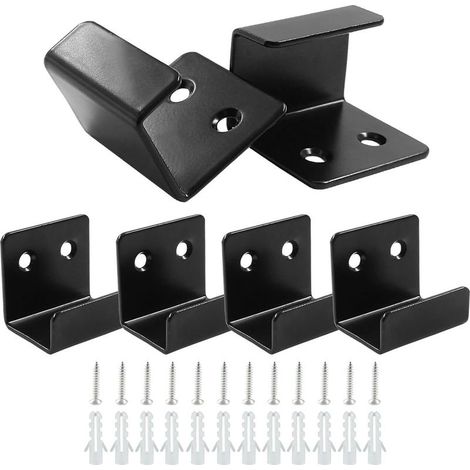 Set of 6 stainless steel wall hooks, 25 mm inner width, sturdy hooks for ceramic tiles (black) (1/5)