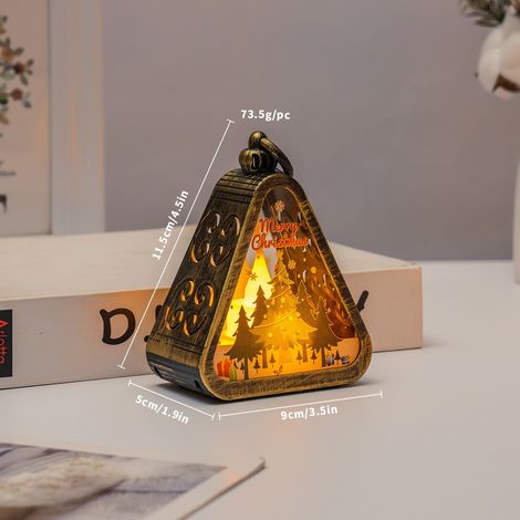 Décorations de Noël, veilleuse vintage, cadeau lumineux, décoration de vitrine, ornement de bureau, lampe bougie imprimée(Y128) (1/5)